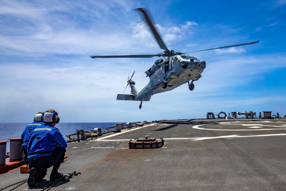 Dvids Images Uss Barry Conducts Flight Operations With Helicopter