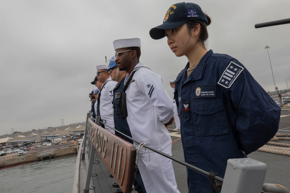 DVIDS Images Spruance Sailors Man The Rail During Sea And Anchor