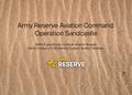 Army Reserve Aviation Command: Operation Sandcastle