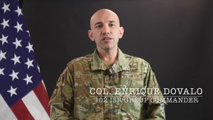 102nd Intelligence Wing Command Message for February 2021 - Col Enrique Dovalo