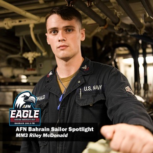 AFN Bahrain Sailor Spotlight - MM2 Riley McDonald