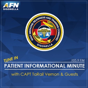 Patient Informational Minute with Capt. TaRail Vernon Cmdr. Alwin L. Albert, Occupational Medicine Physician and Sgt. Ashleigh Bullard, Animal Care Specialist