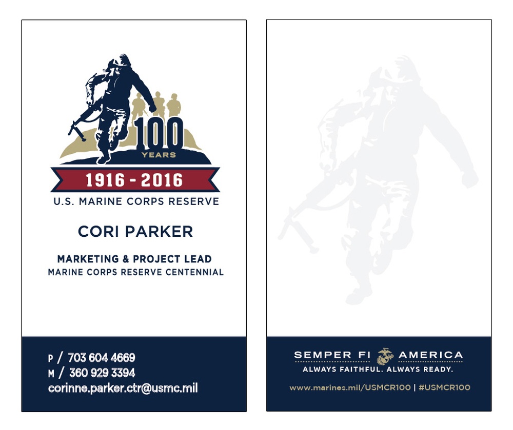 Marine Corps Reserve Centennial Business Card