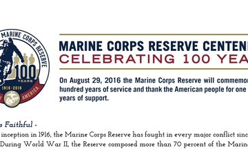 Marine Corps Reserve Centennial Insert for Navy League Dinner Invite