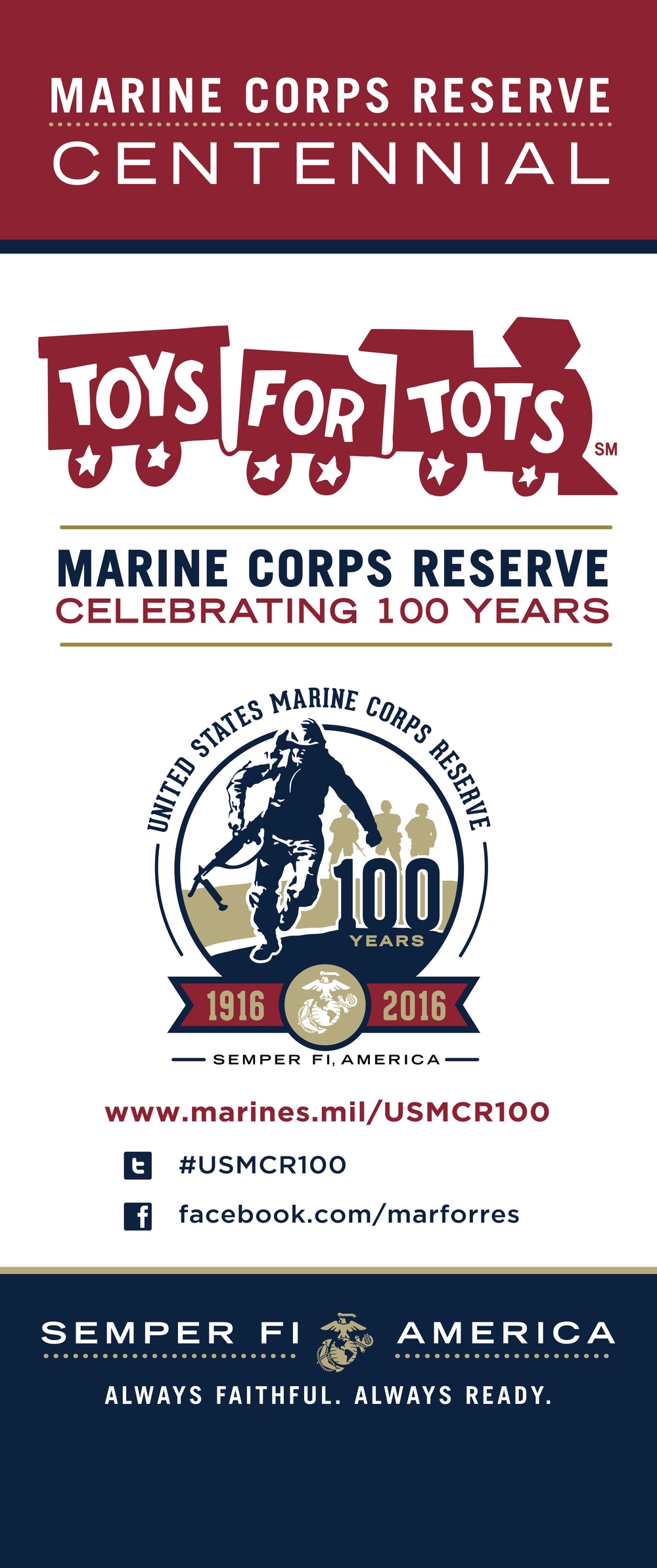 Marine Corps Reserve Centennial - Toys For Tots Display Panel