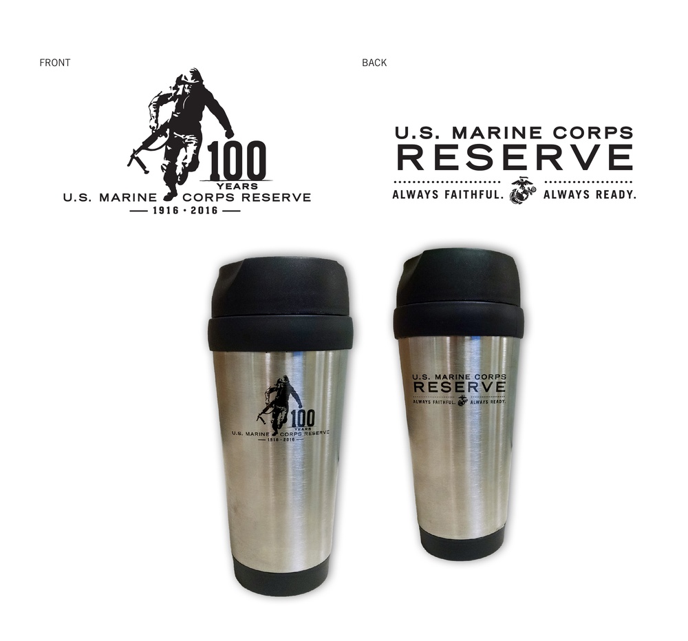 Marine Corps Reserve Centennial Commemorative Stainless Steel Coffee Tumbler