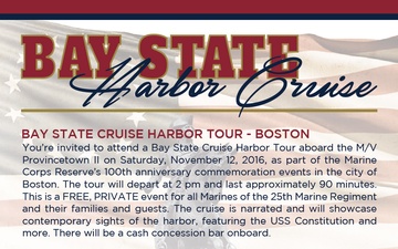 Marine Corps Reserve Centennial - Boston Harbor Cruise Hand Bill