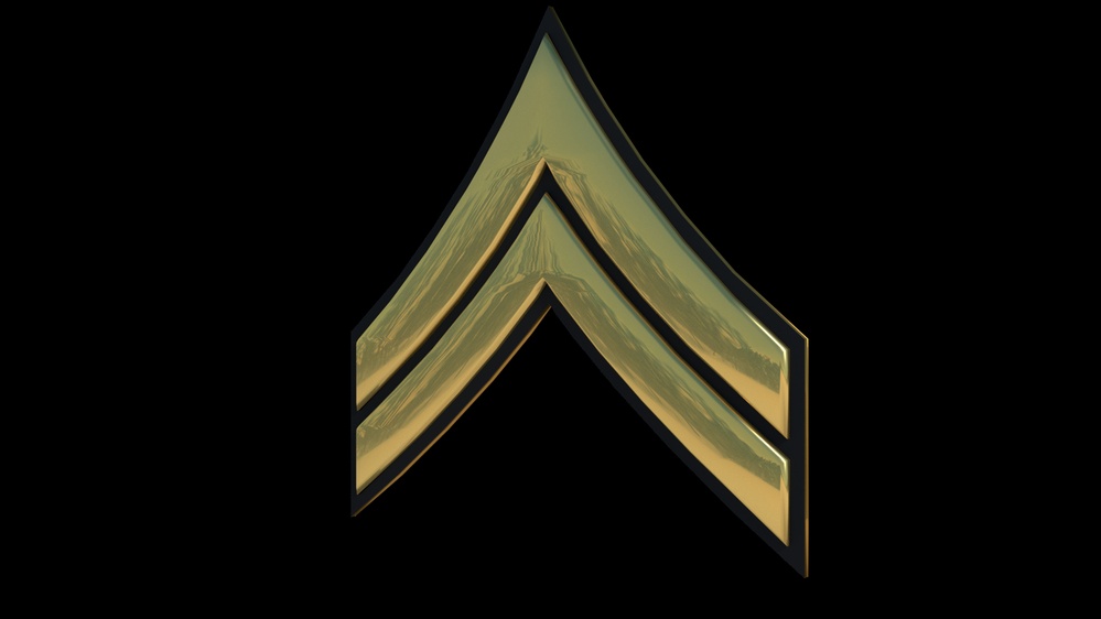 3D - Army CPL Enlisted Rank (Angled)