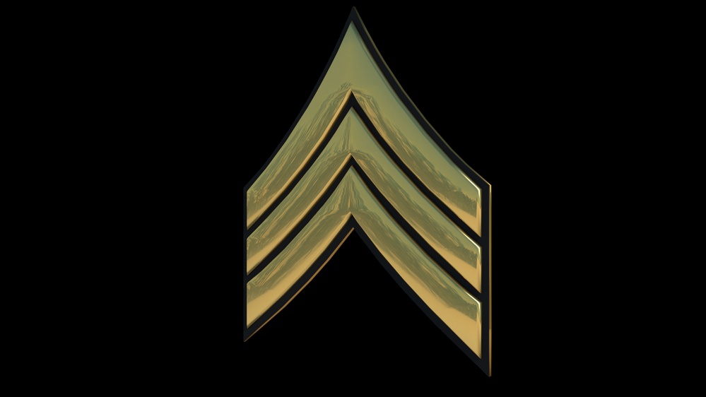 3D - Army SGT Enlisted Rank (Angled)