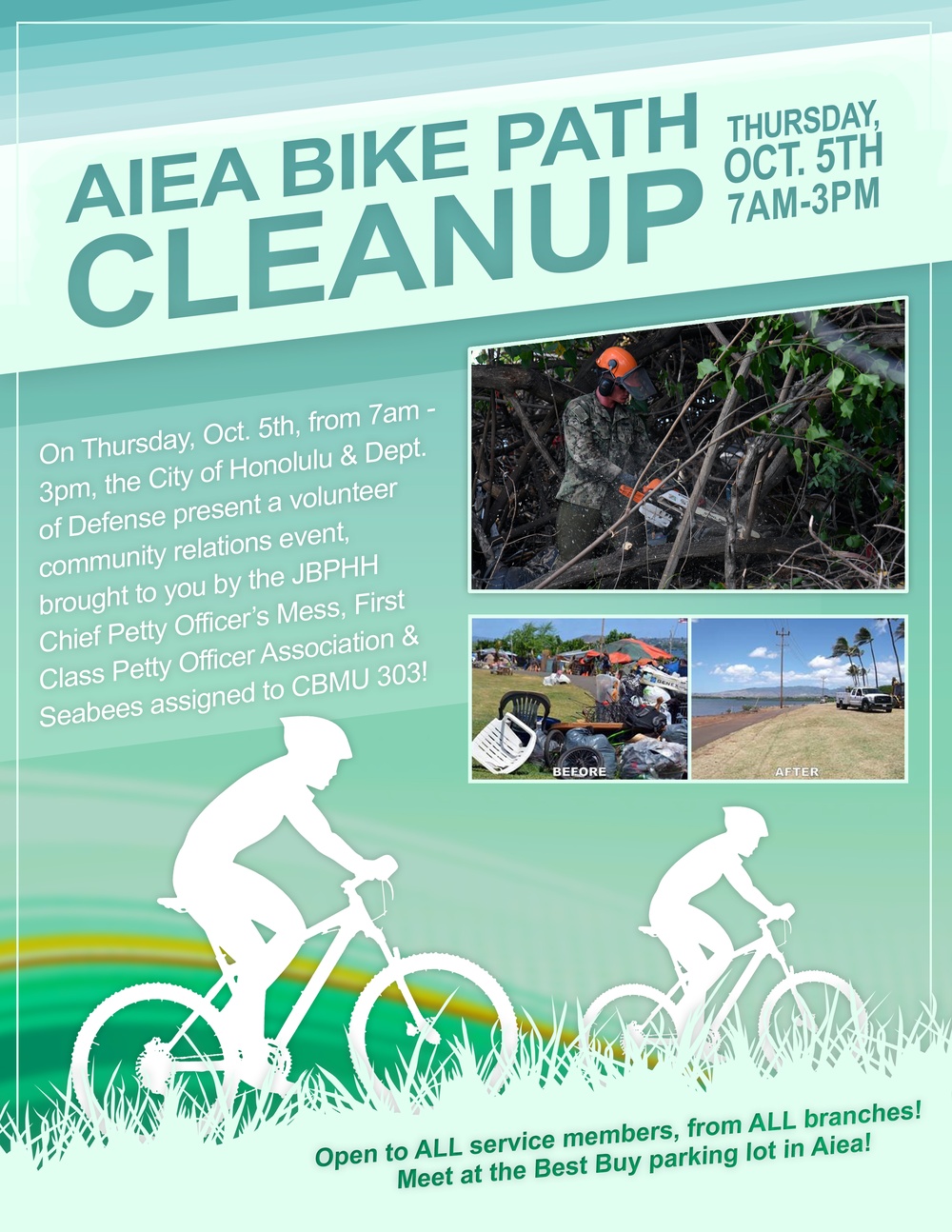Aiea Bike Path Volunteer Cleanup event