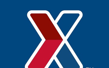 Exchange logo blue background