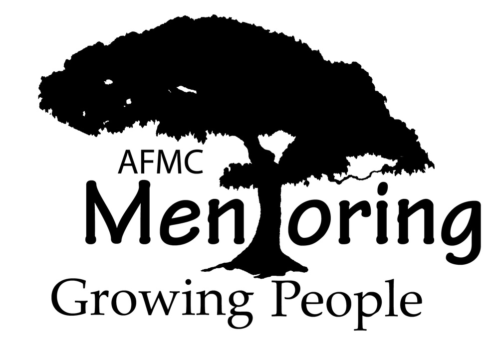 Black and White Air Force Materiel Command Mentorship Logo