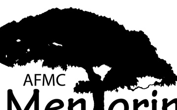 Black and White Air Force Materiel Command Mentorship Logo