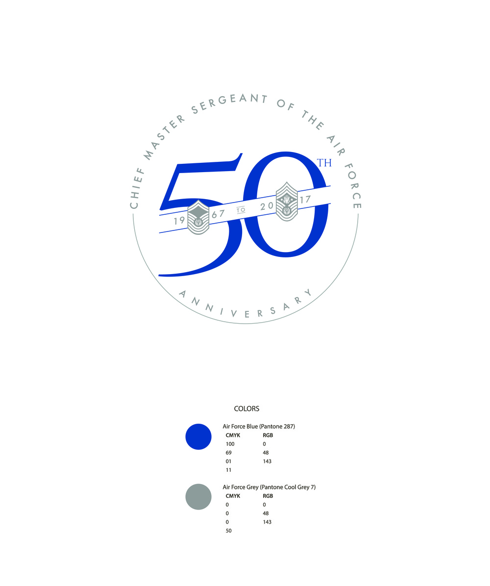 Chief Master Sergeant of the Air Force 50th Anniversary Logo