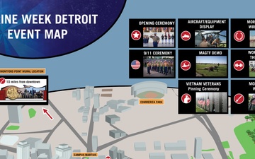 Marine Week Detroit event map