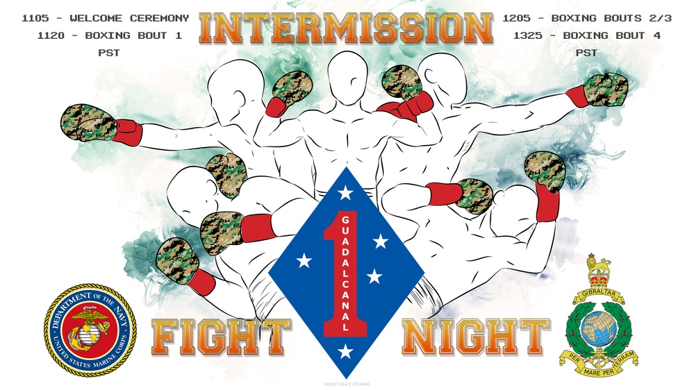 1st Marine Division Boxing Match Intermission Slate