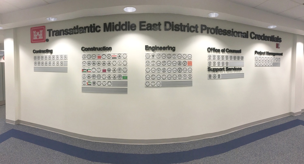 Professional Credentials Board hangs at Middle East District
