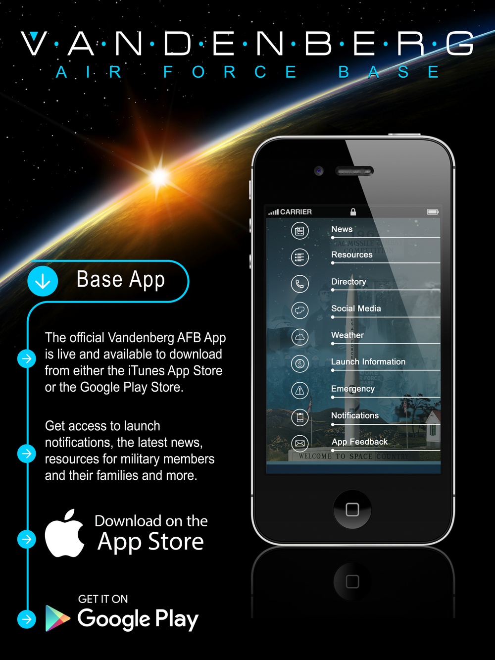 Vandenberg AFB Base App Promo Graphic