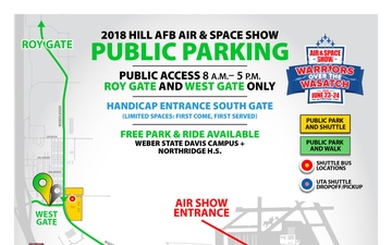 Transportation Map: 2018 Air and Space Show, Hill AFB, UT