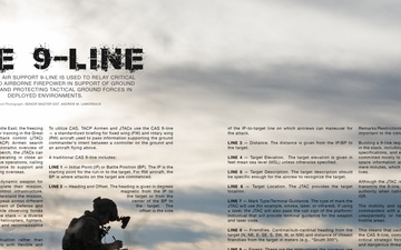 The 9-Line: How the close air support 9-line is used to relay critical information to airborne firepower in support of ground commanders and protecting tactical ground forces in deployed environments.