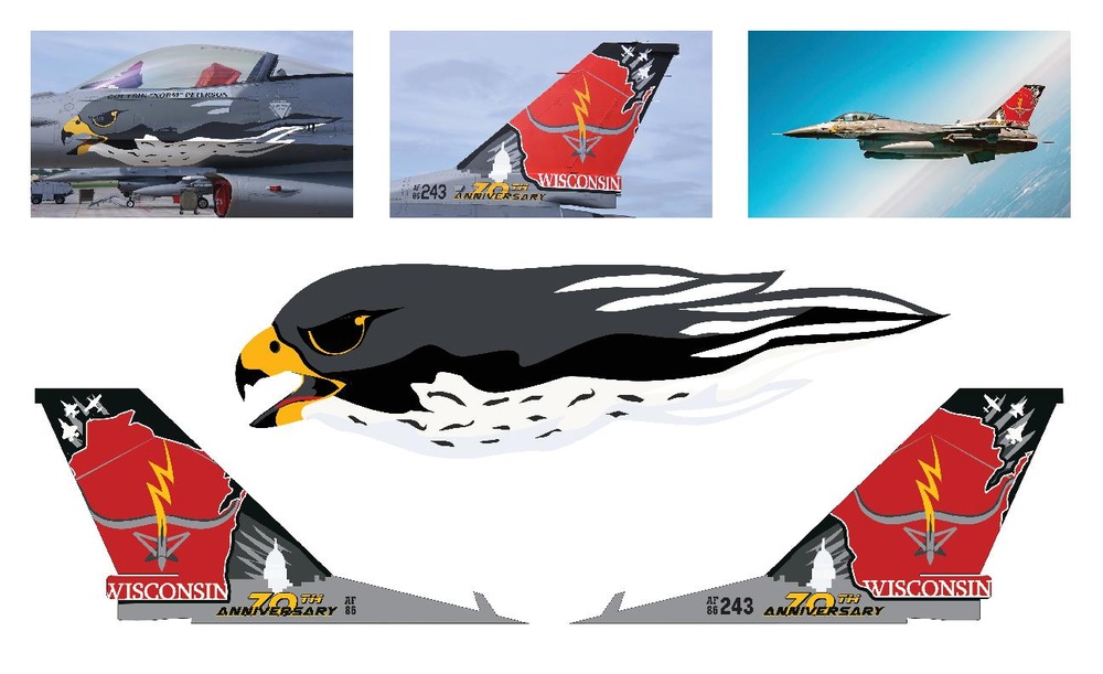 115th Fighter Wing 70th Anniversary nose/tail art