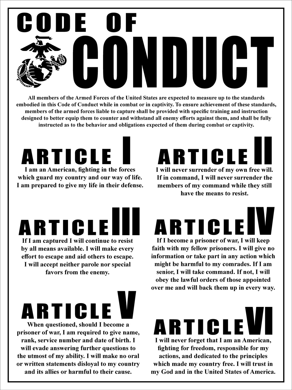 USMC Code of Conduct