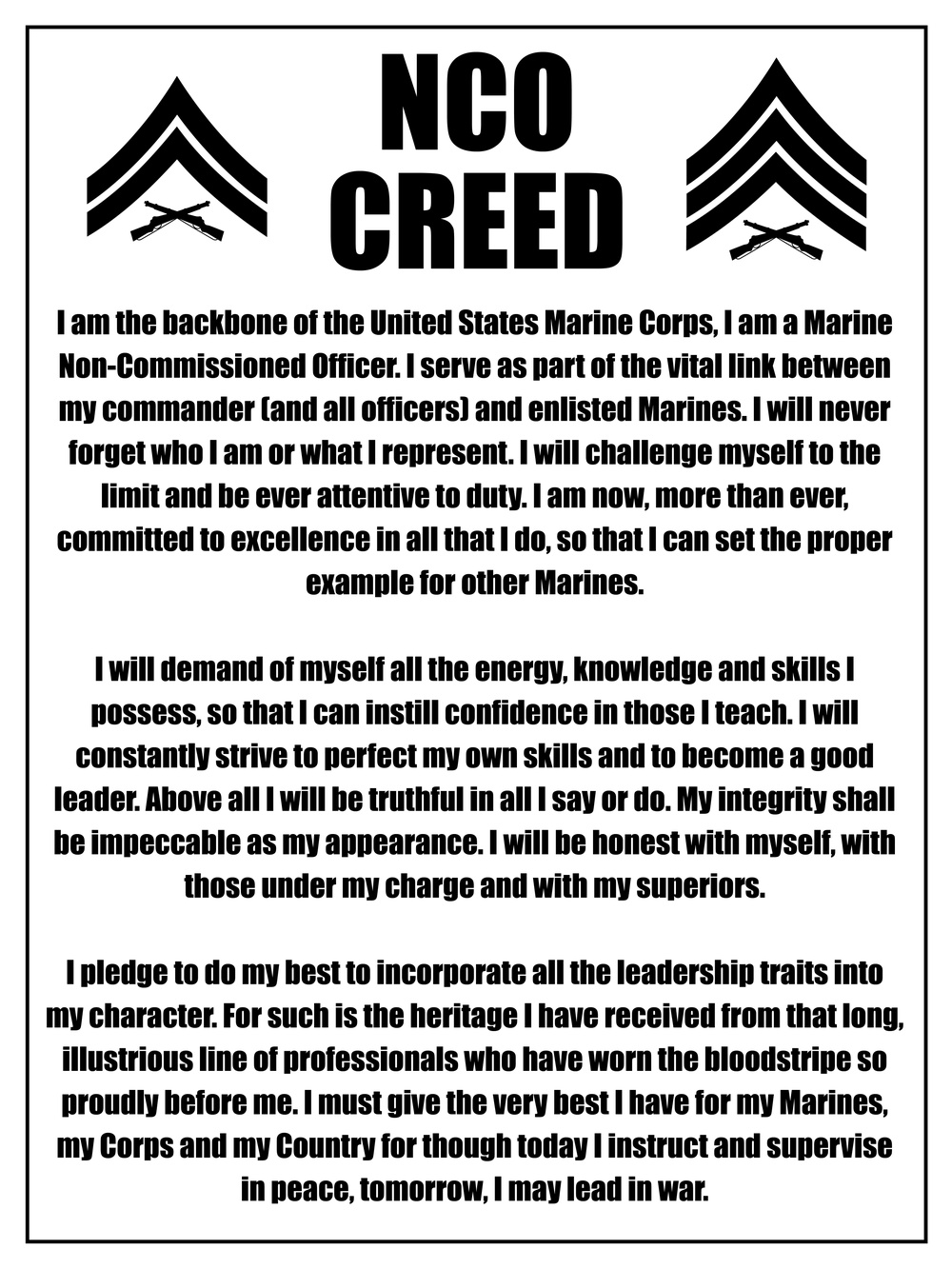 USMC NCO Creed