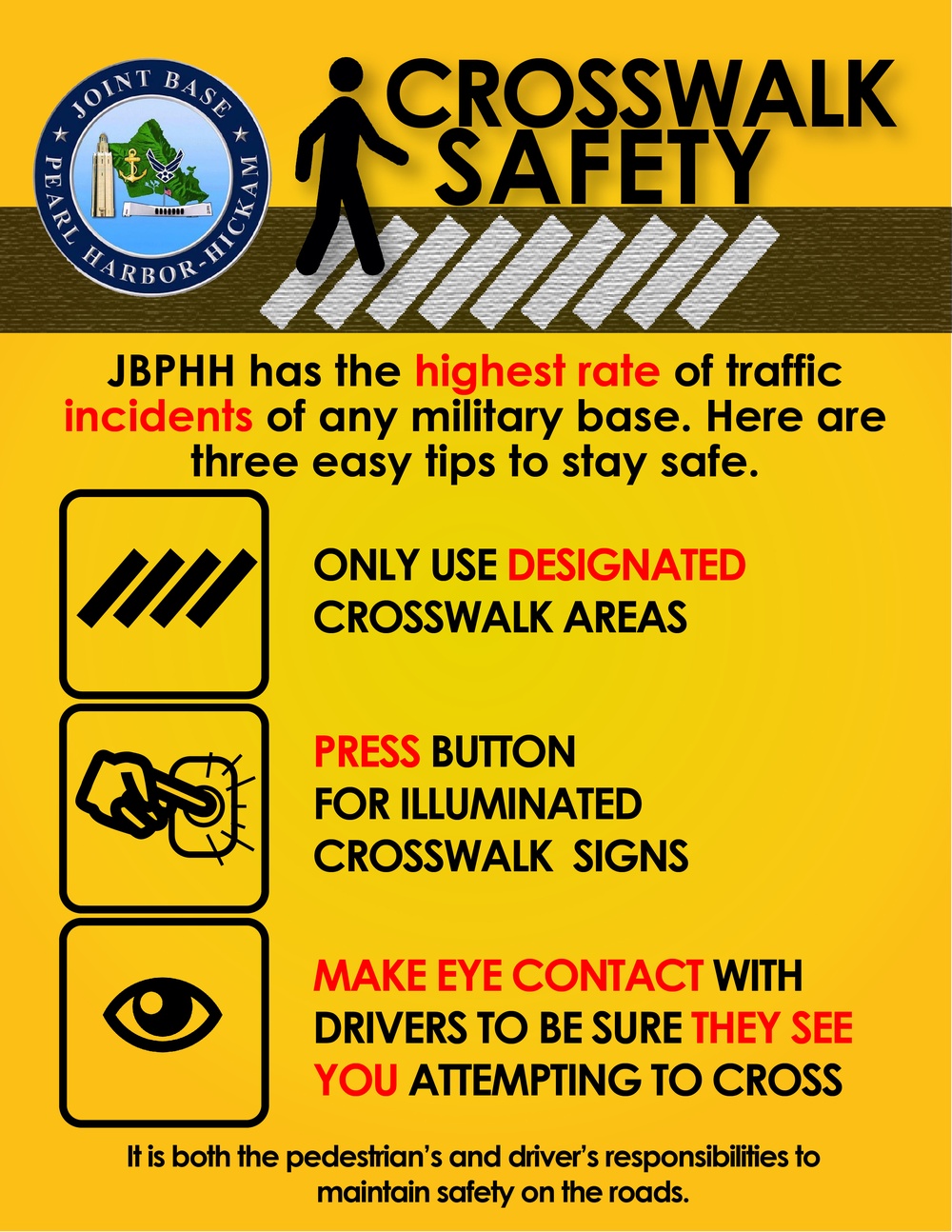 Joint Base Pearl Harbor-Hickam Pedestrian Safety Poster