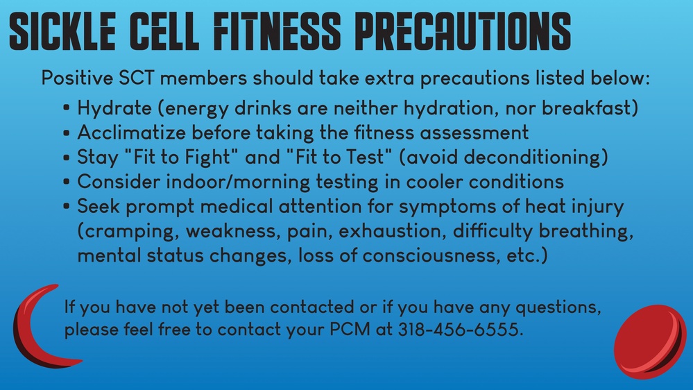 Sickle Cell Fitness Precaution Graphic