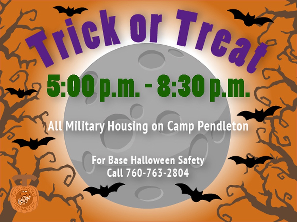 Marine Corps Base Camp Pendleton Halloween Trick or Treat Hours