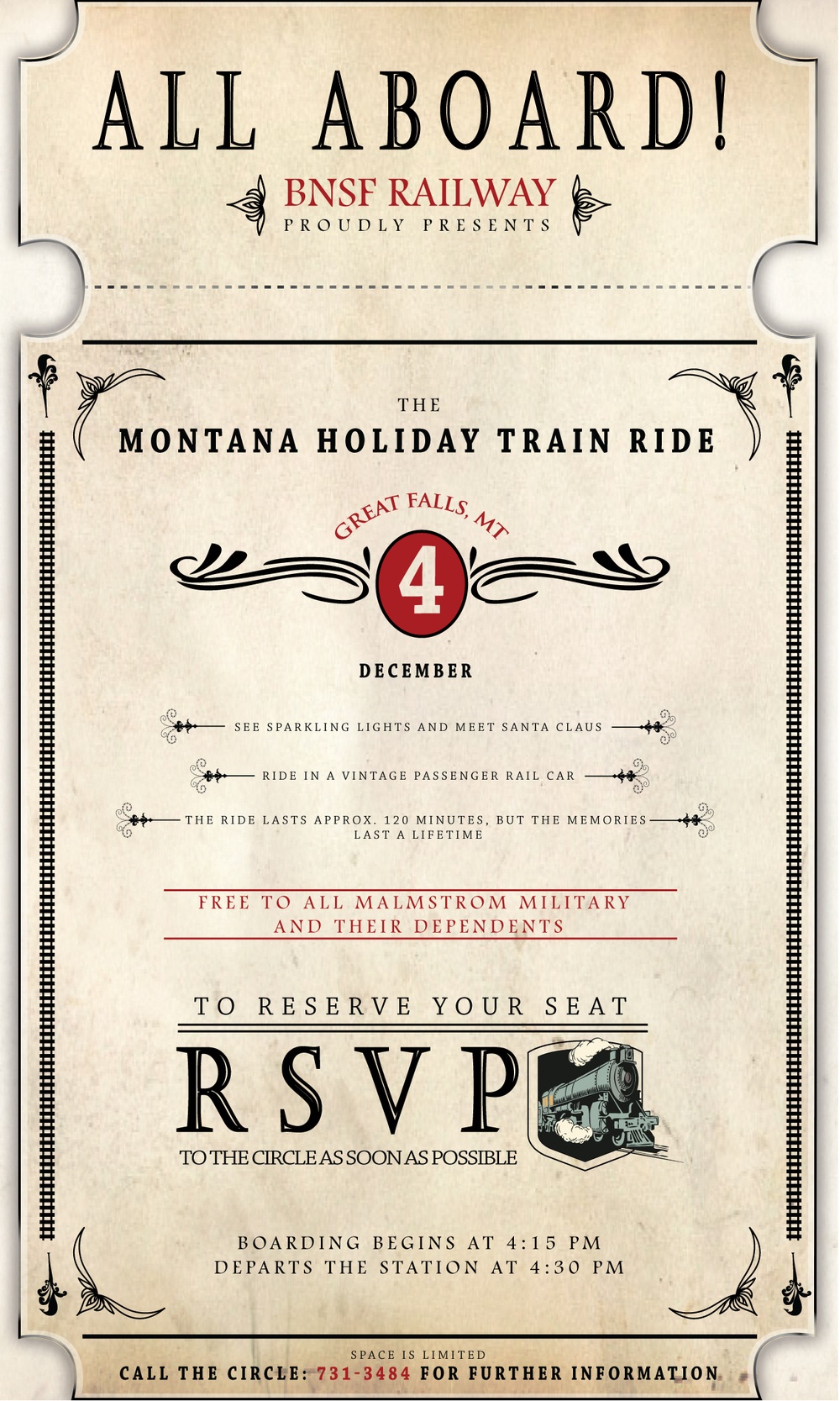 Montana Holiday Train Ride Poster 2019
