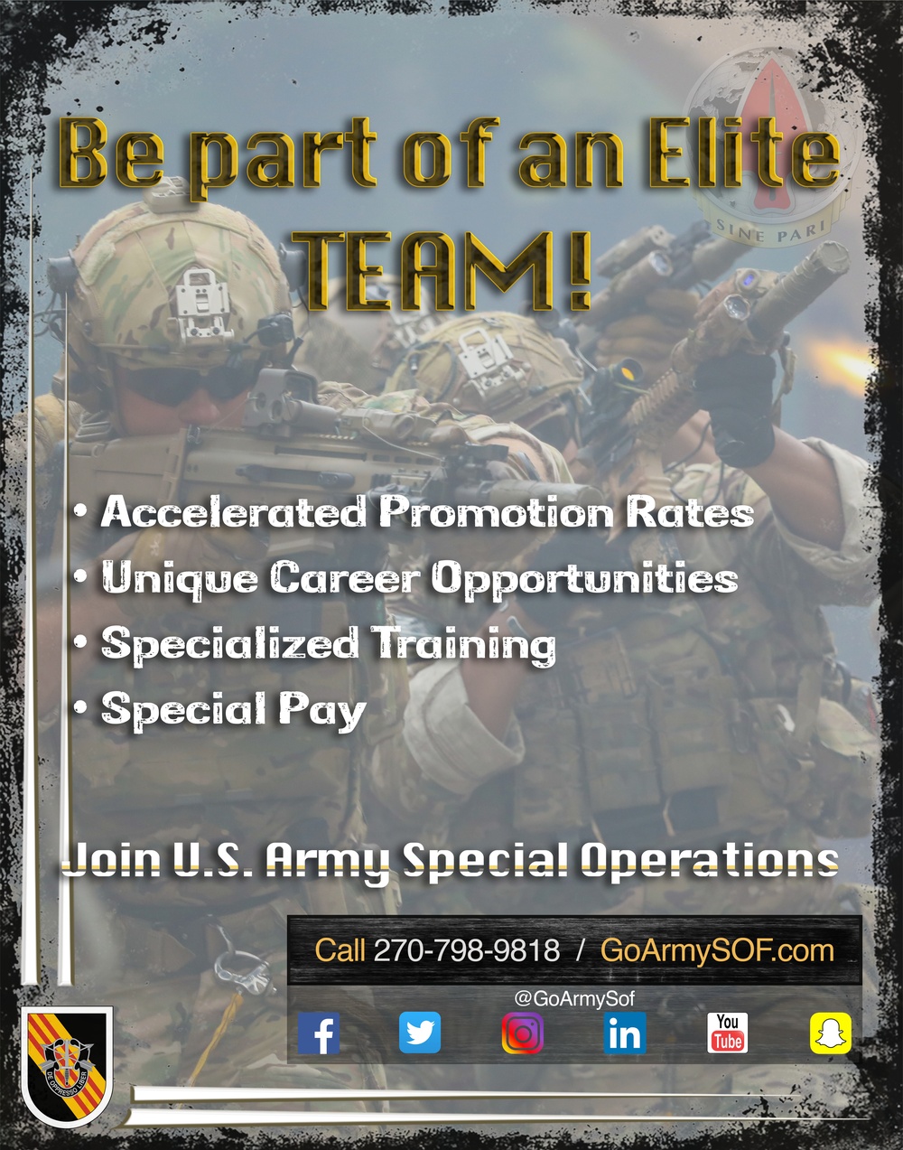 Poster created in support of Special Operations Recruiting Battalion Campaign