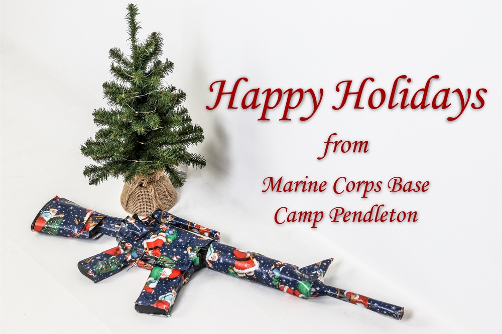 Happy Holidays graphic from Camp Pendleton
