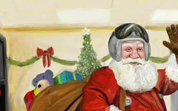 Pilot Santa digital painting time-lapse