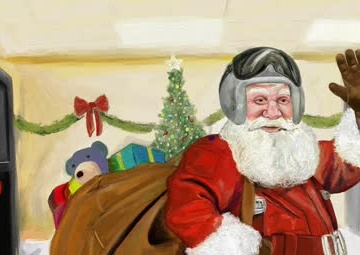 Pilot Santa digital painting time-lapse