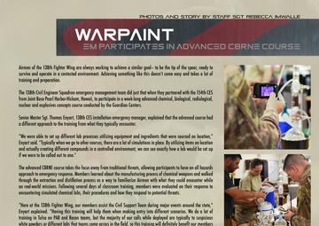 138th CES EM participates in advanced CBRNE course