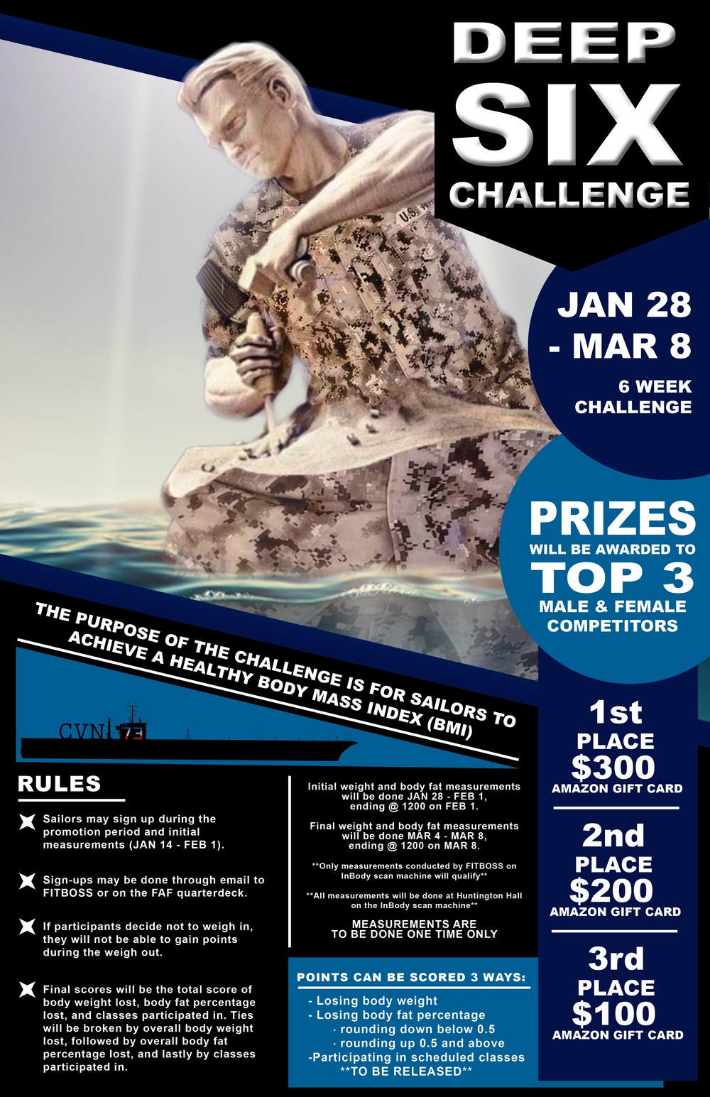 Deep Six Fitness Challenge Poster