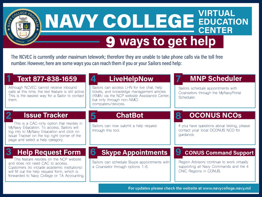 Navy College Contact Update