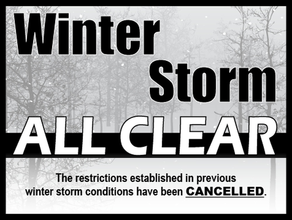 Winter Storm Condition All Clear - Facebook Feed