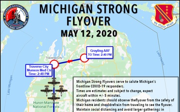 A-10 Route for Michigan Strong Flyovers