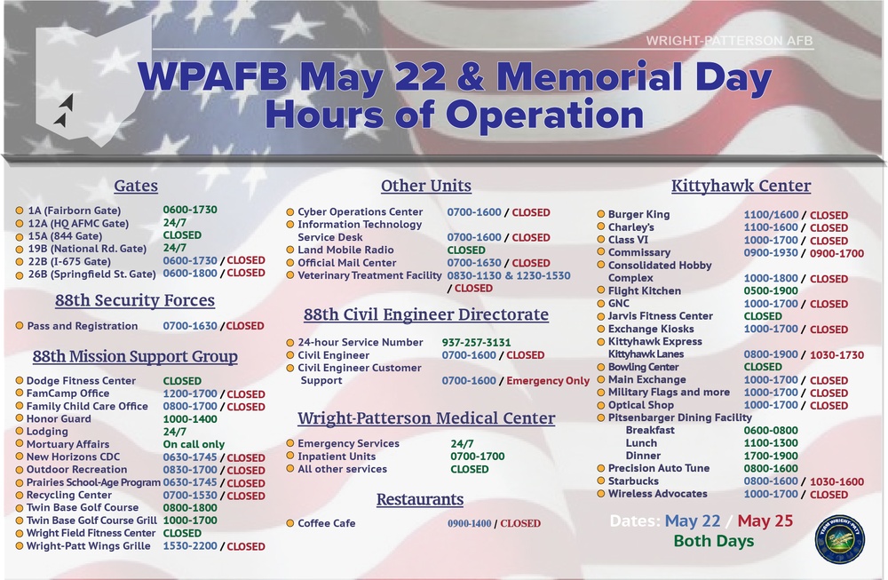Holiday Hours of Operation