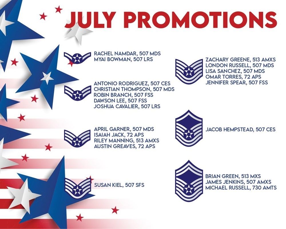 507th ARW July enlisted promotions