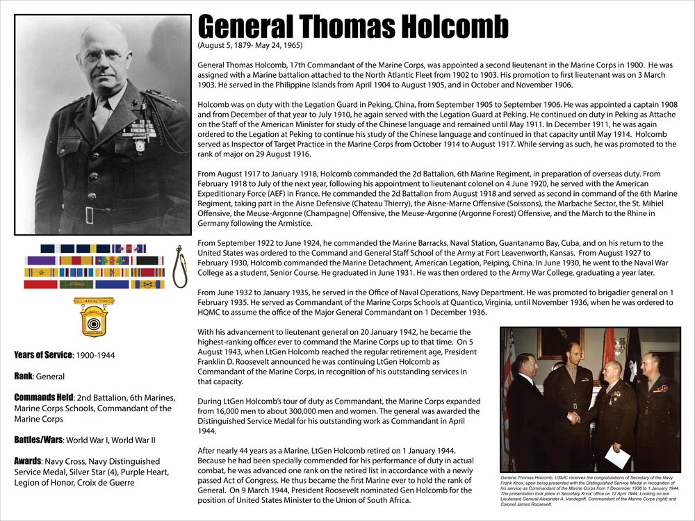 Military History Figures - Gen. Thomas Holcomb