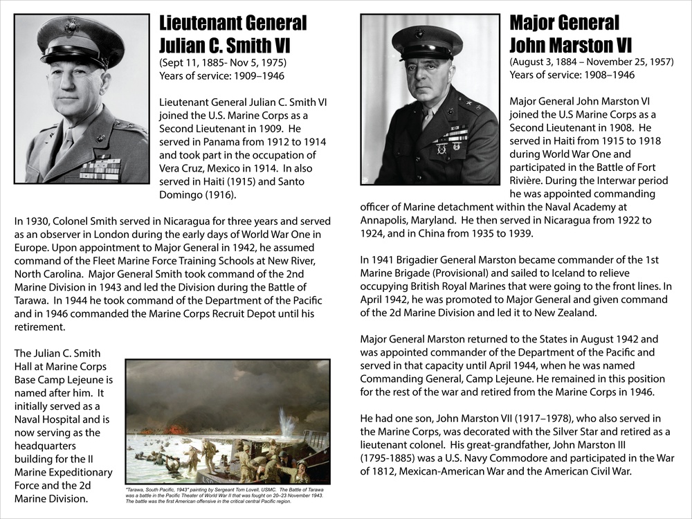 Military History Figures - Lt. Gen. Julian C. Smith VI and Maj. Gen. John Marston VI