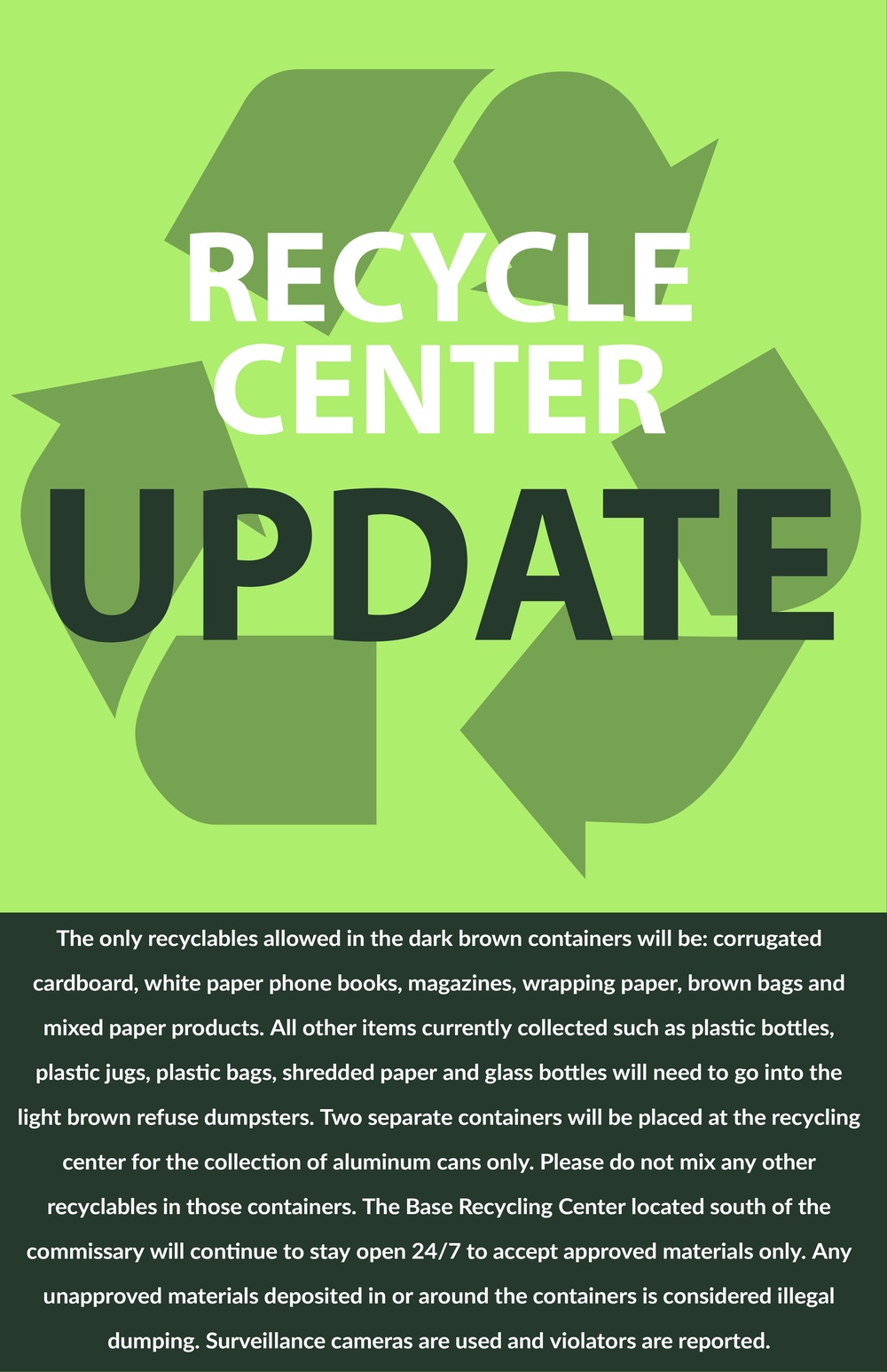 Recycle Center Update