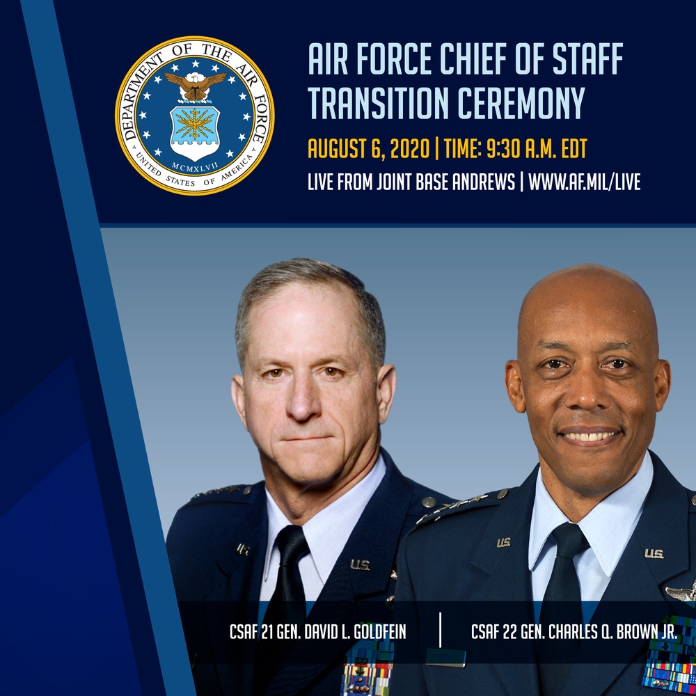 Air Force Chief of Staff Transition Ceremony Social Media Graphic