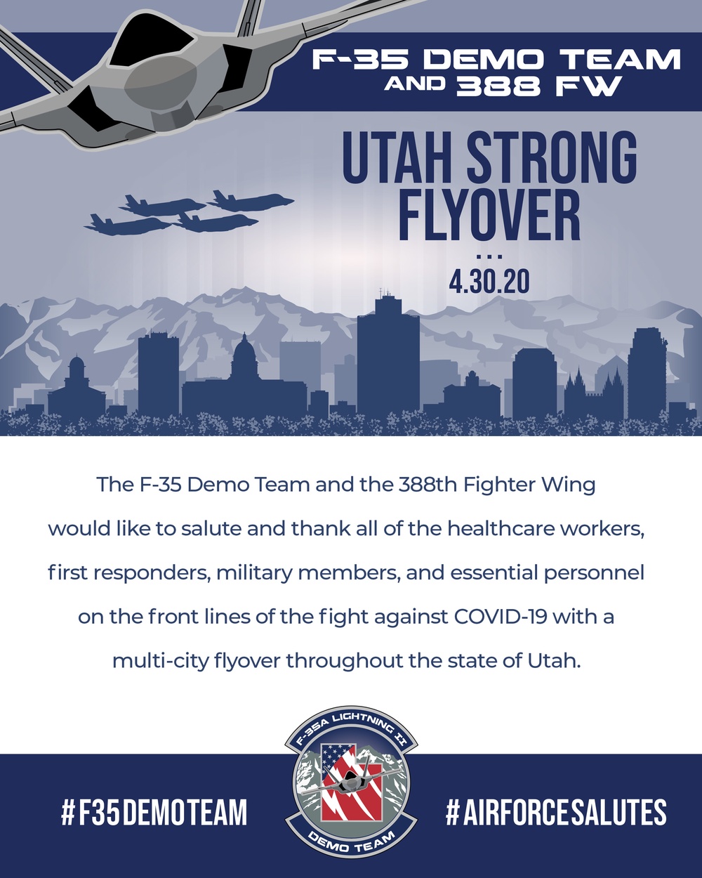 F-35 Demo Team and 388th Fighter Wing - Flyover Flyer