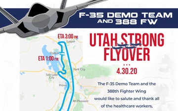 F-35 Demo Team and 388 FW - flyover route 1 of 4