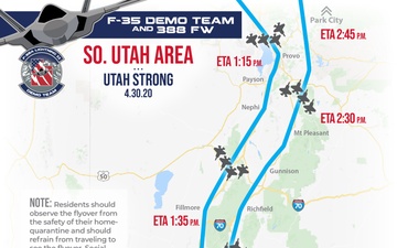 F-35 Demo Team and 388 FW - flyover route 4 of 4