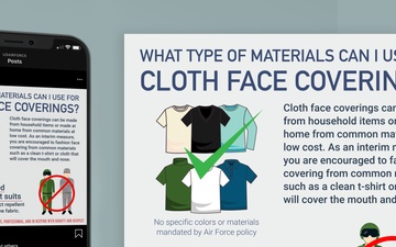 Mockup for COVID-19 Face Mask Coverings Materials Social Media Graphic.